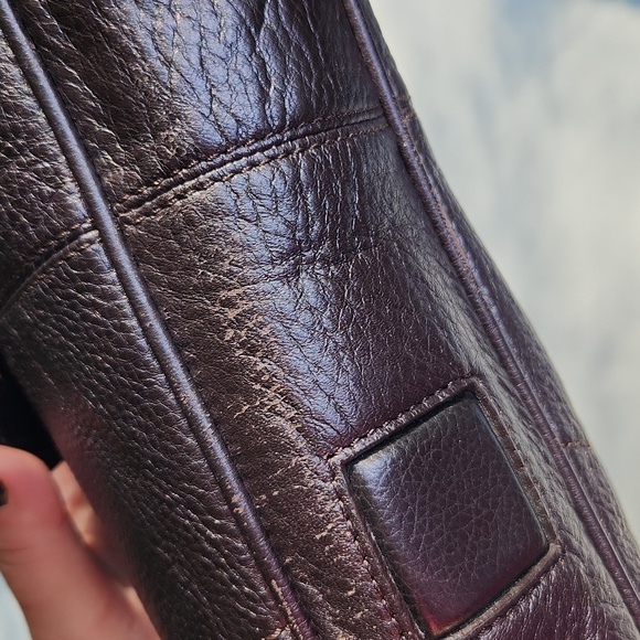 The Sak Pink Label Y2K Shoulder Bag - Pebbled Leather in Metallic Plum Color - Picture 15 of 16